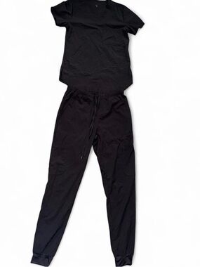Women's Scrub Set Black Drawstring Jogger Pants